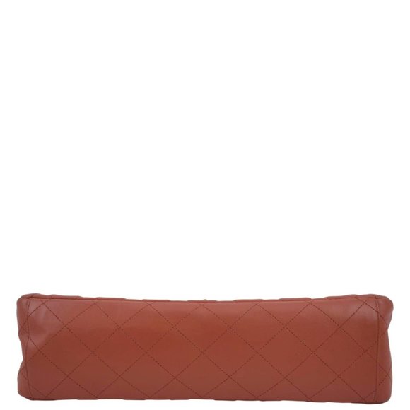 CHANEL Classic Maxi Single Flap Quilted Leather Shoulder Bag Red - Picture 8 of 14